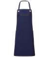PR121 Premier Barley Contrast Stitch Bib Apron Navy / Camel colour image